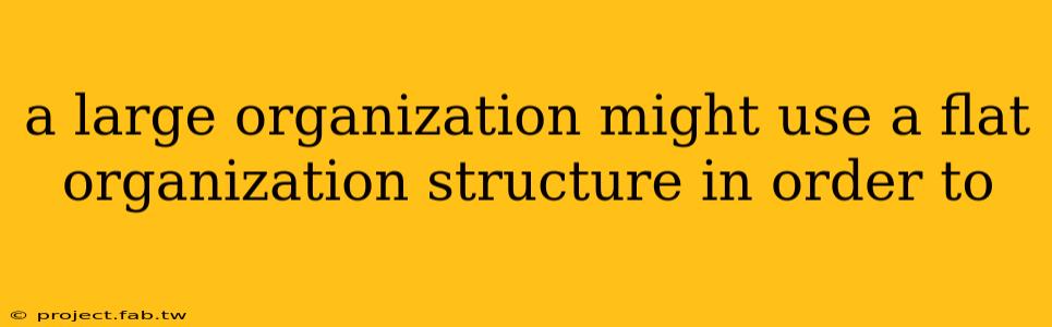 a large organization might use a flat organization structure in order to