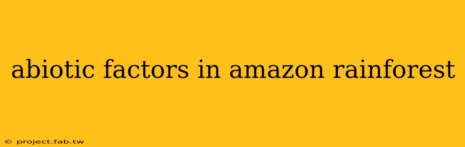 abiotic factors in amazon rainforest