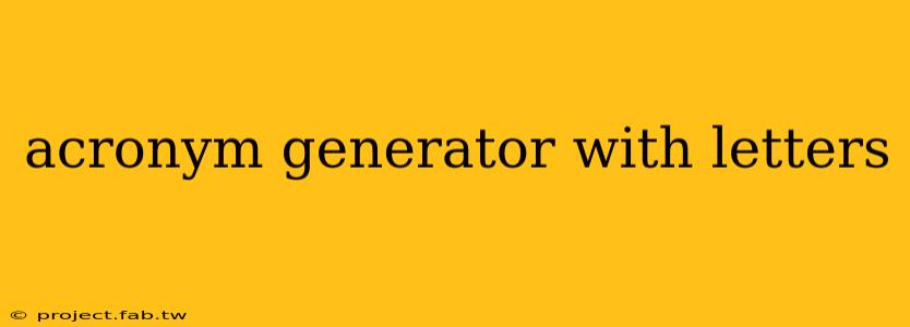 acronym generator with letters