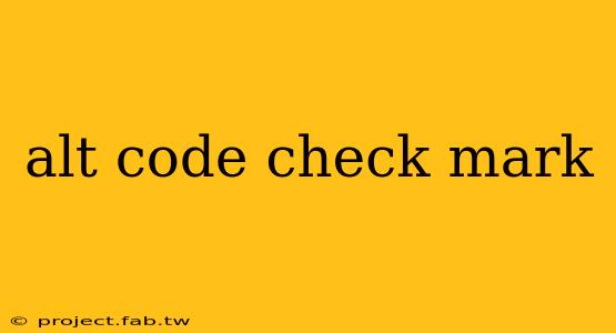 alt code check mark