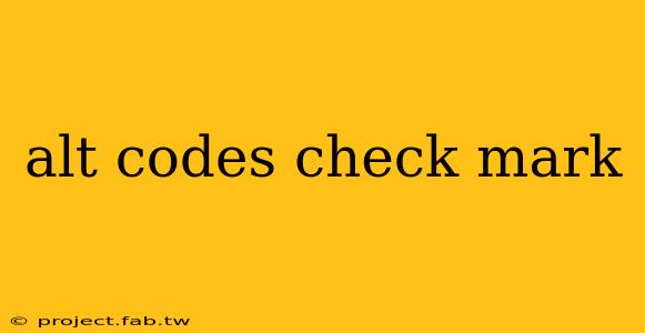 alt codes check mark