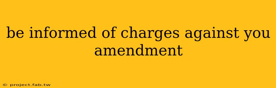 be informed of charges against you amendment