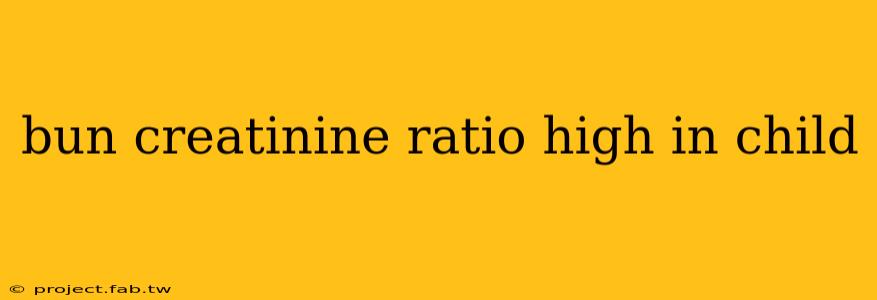 bun creatinine ratio high in child