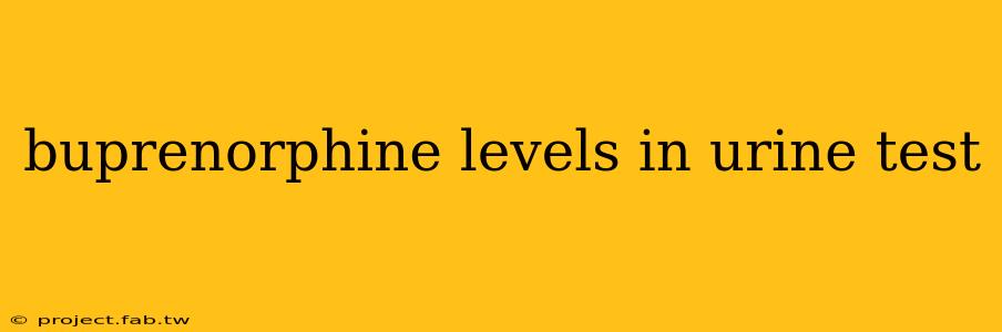 buprenorphine levels in urine test