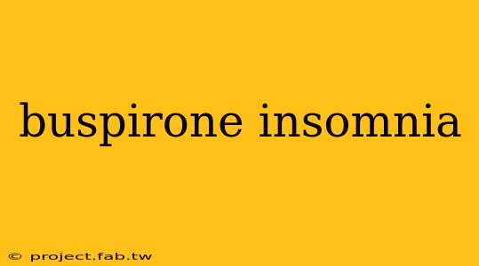 buspirone insomnia