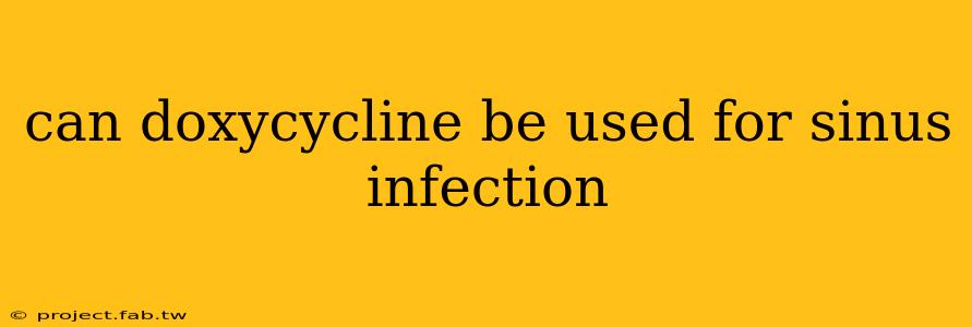 can doxycycline be used for sinus infection