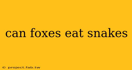 can foxes eat snakes