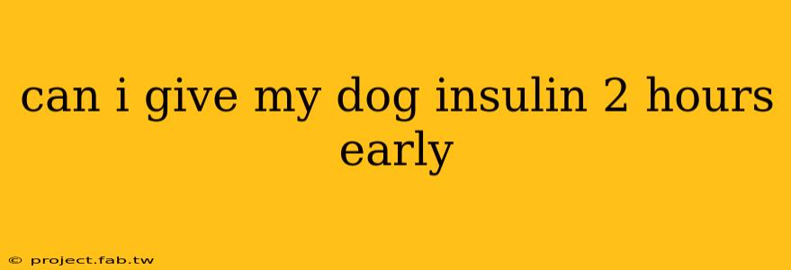 can i give my dog insulin 2 hours early