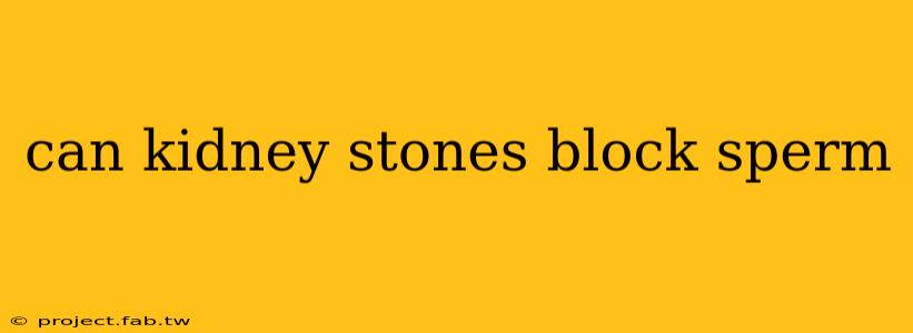 can kidney stones block sperm