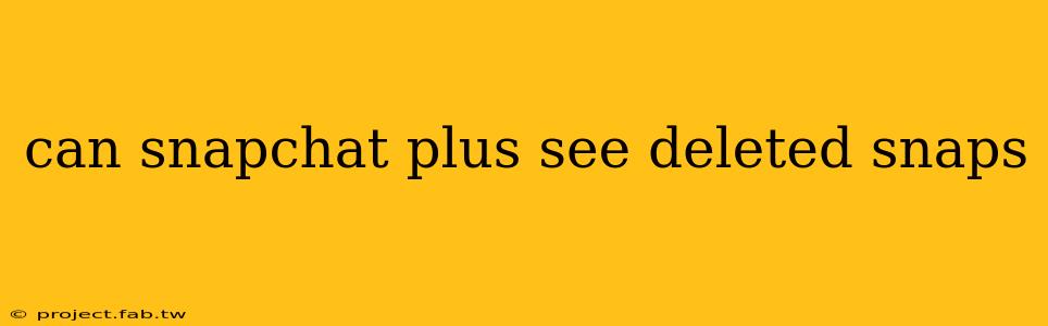 can snapchat plus see deleted snaps