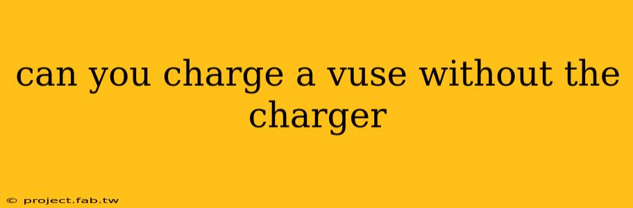 can you charge a vuse without the charger