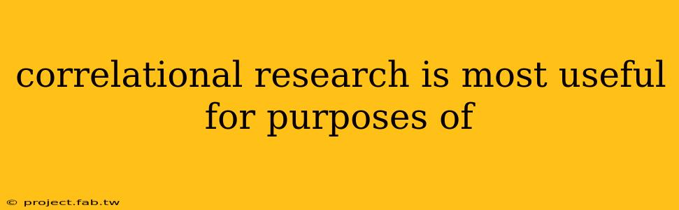 correlational research is most useful for purposes of