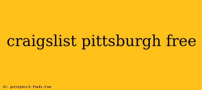 craigslist pittsburgh free