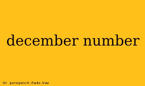 december number