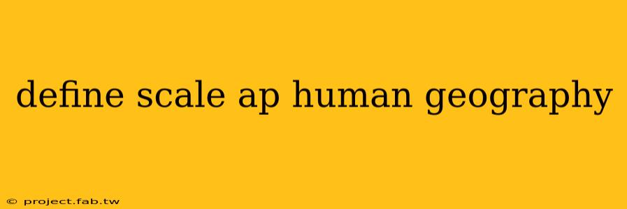 define scale ap human geography