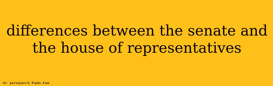 differences between the senate and the house of representatives