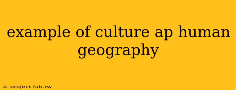 example of culture ap human geography