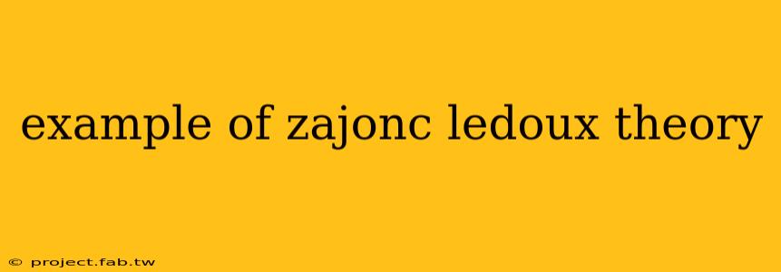 example of zajonc ledoux theory