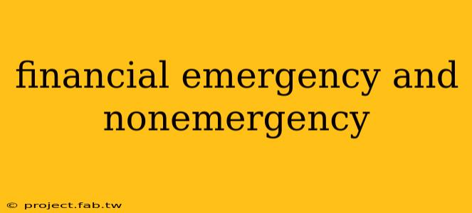 financial emergency and nonemergency