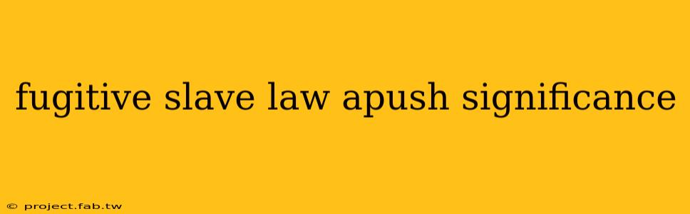 fugitive slave law apush significance