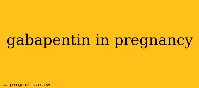 gabapentin in pregnancy