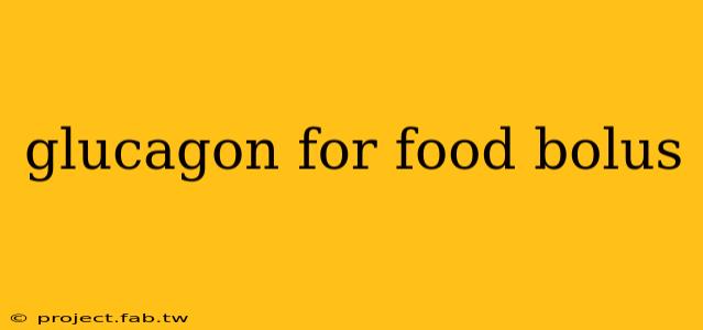 glucagon for food bolus