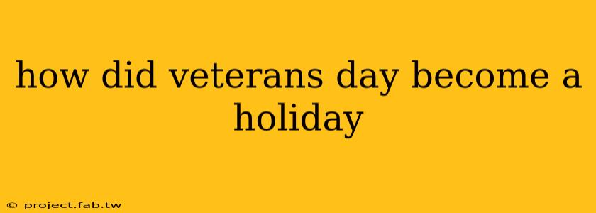 how did veterans day become a holiday