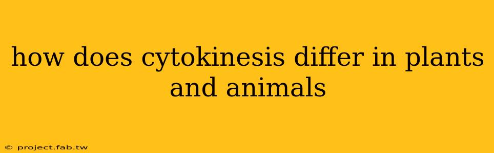 how does cytokinesis differ in plants and animals