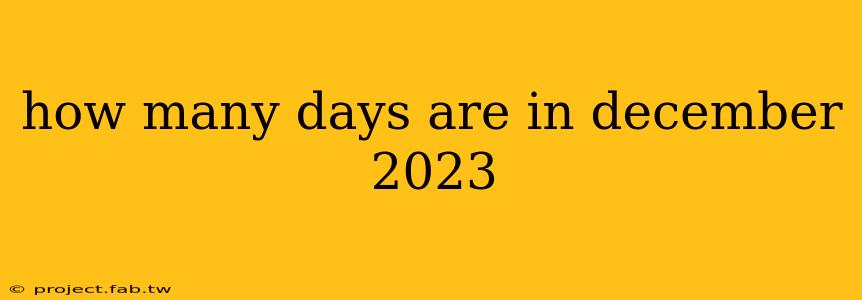 how many days are in december 2023