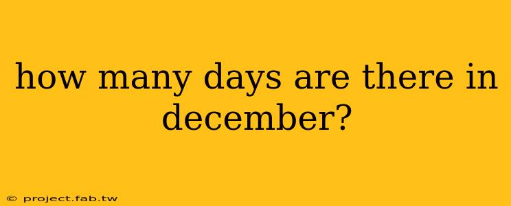 how many days are there in december?