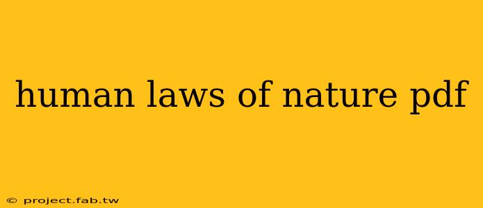 human laws of nature pdf