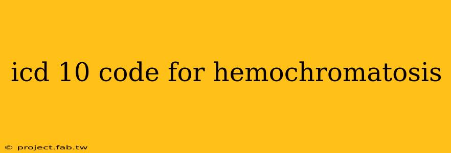 icd 10 code for hemochromatosis