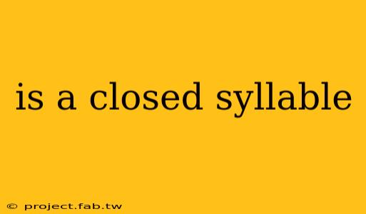 is a closed syllable