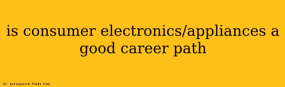 is consumer electronics/appliances a good career path