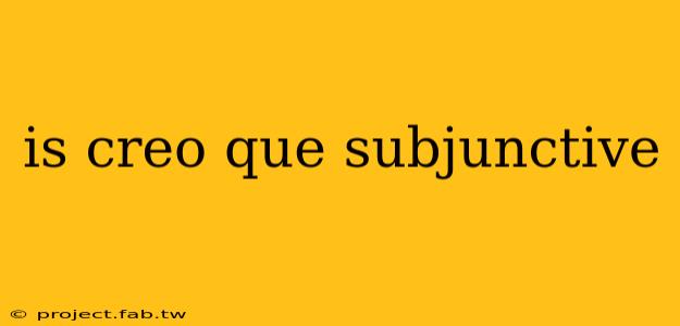 is creo que subjunctive