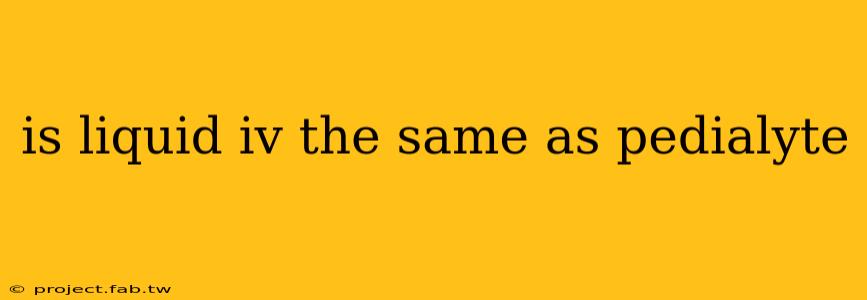 is liquid iv the same as pedialyte