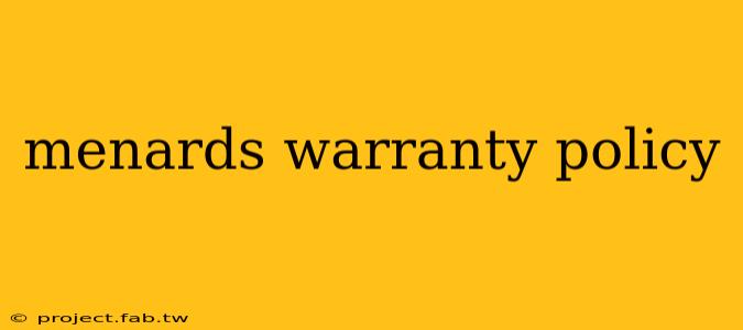 menards warranty policy