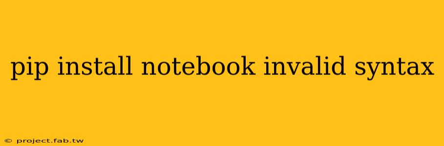 pip install notebook invalid syntax