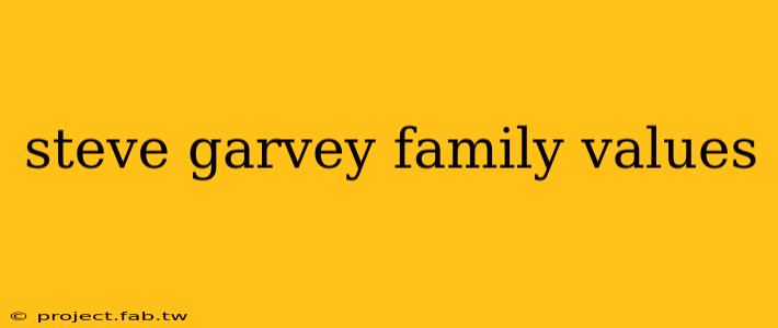 steve garvey family values