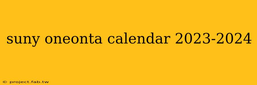 suny oneonta calendar 2023-2024