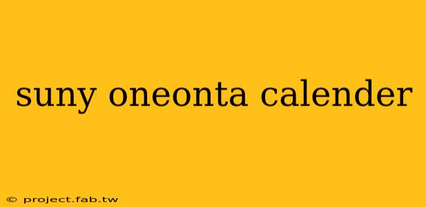 suny oneonta calender