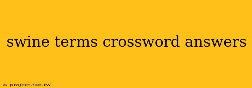 swine terms crossword answers