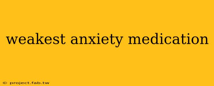 weakest anxiety medication