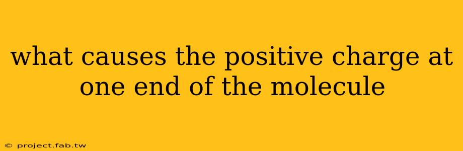 what causes the positive charge at one end of the molecule