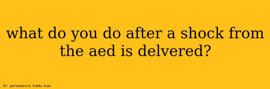 what do you do after a shock from the aed is delvered?