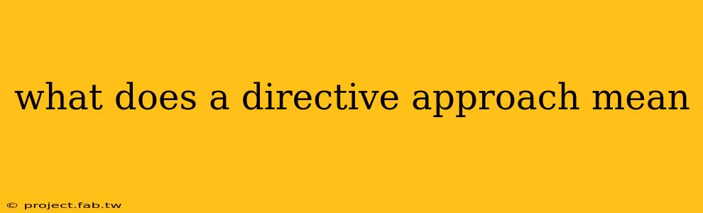 what does a directive approach mean