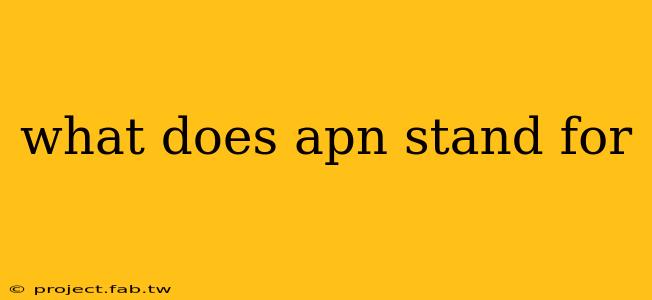 what does apn stand for