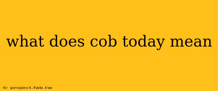 what does cob today mean