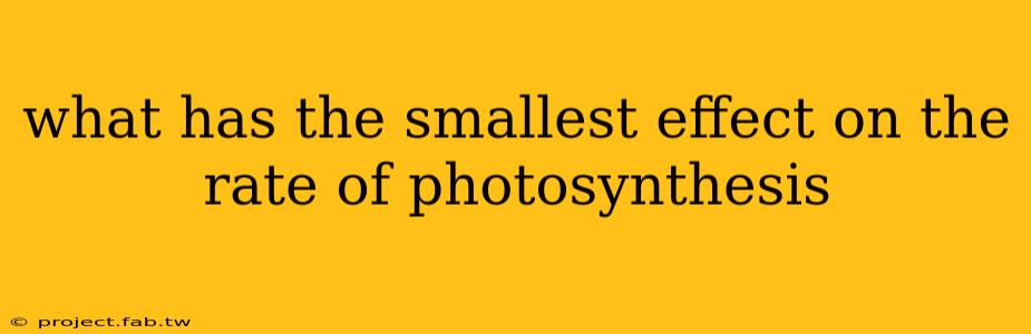 what has the smallest effect on the rate of photosynthesis