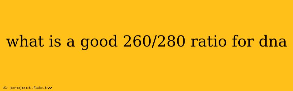 what is a good 260/280 ratio for dna